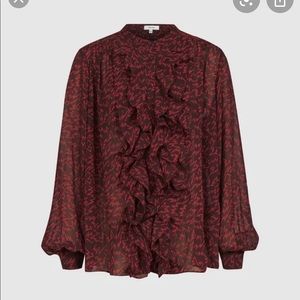 Reiss Pippa ruffled zig zag blouse